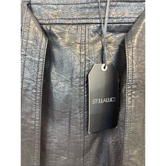 Stella Luce Black Vegan Leather Skirt - Picture 5 of 10